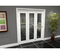 Green & Taylor White Primed Shaker 1 Lite Clear Glass Roomfold Internal Bi-Folding Doorset - 1794 X 2060 X 133mm (Wxhxt)