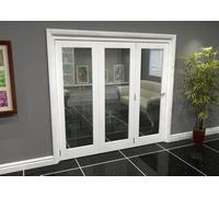 Green & Taylor White Primed Shaker 1 Lite Clear Glass Roomfold Internal Bi-Folding Doorset - 2133 X 2060 X 133mm (Wxhxt)