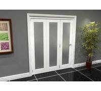 Green & Taylor White Primed Shaker 1 Lite Frosted Glass Roomfold Internal Bi-Folding Doorset - 1794 X 2060 X 133mm (Wxhxt)