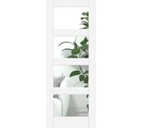 Green & Taylor White Primed Shaker 4 Lite Clear Glass Fd30 Fire Door