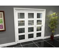 Green & Taylor White Primed Shaker 4 Lite Clear Glass Roomfold Internal Bi-Folding Doorset - 1905 X 2060 X 133mm (Wxhxt)