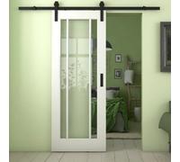 Green & Taylor Worcester White Primed 3 Lite Clear Glass Internal Sliding Barn Door