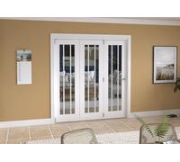 Green & Taylor Worcester White Primed 3 Lite Clear Glass Roomfold Internal Bi-Folding Doorset - 1905 X 2060 X 133mm (Wxhxt)