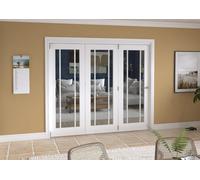 Green & Taylor Worcester White Primed 3 Lite Clear Glass Roomfold Internal Bi-Folding Doorset - 2361 X 2060 X 133mm (Wxhxt)