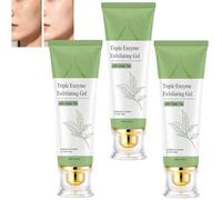 Green Tea Exfoliating Gel, Gentle Face Scrub Exfoliator for Dead Skin Removal, Purifying Herbal Peeling Gel for Deep Pore Cleansing, Brightening Facial Exfoliant for Smooth Glowing Skin (3pcs)