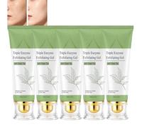 Green Tea Exfoliating Gel, Gentle Face Scrub Exfoliator for Dead Skin Removal, Purifying Herbal Peeling Gel for Deep Pore Cleansing, Brightening Facial Exfoliant for Smooth Glowing Skin (5pcs)