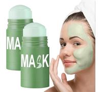 Green Tea Mask Stick, Green Tea Cleanse Mask, Clay Mask, Blackhead Remover with Green Tea Extract, Moisturizing & Oil Control, Deep Cleansing Facial Pores for All Skin Type, Travel-Size (2pcs)