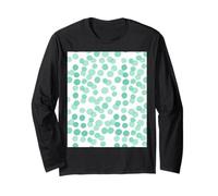 Green Teal Polka Dot Abstract Circles Pattern Long Sleeve T-Shirt
