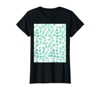 Green Teal Polka Dot Abstract Circles Pattern T-Shirt