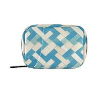 Green Teal Waffles Geometric Medicine Bag Bag with Removable Compartments Reusable Pill Organizer for Handbag