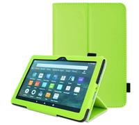 (Green) TECHGEAR Smart Case For Amazon Fire HD 8" / HD 8" Plus (2022 & 2020 / 10th & 12th Generation) PU Leather Folio Smart Stand Cover with Hand Strap