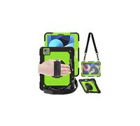 TECHGEAR UTILITY Case for iPad Air 10.9" 5th & 4th Generation 2022/2020, Tough Rugged HEAVY DUTY Armour Shockproof Case with 360 Rotating Stand, Hand Strap and Shoulder Strap - Green