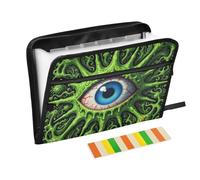 Green Tentacle All-Seeing Eye Art File Folder Organizer 13 Pockets A4 Letter Size with Zipper Closure for Document Storage Accordion Document File Folder Expanding para guardar