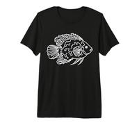 Green Terror Line Art Fish Lover Premium T-Shirt