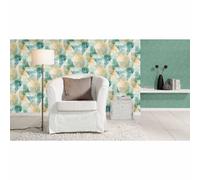 Rasch Tapeten Non Woven Wallpaper (Universal) Green 10,05 m x 0,53 m Linares 617184