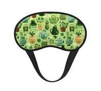 Green Themed Easter Printed Sleep Black Edge Eye Mask, with Good Shading Effect, is an Ideal Choice for Travel, Meditation, Etc