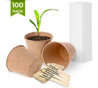 Green Thumbz 100 Seedling Pots 8Cm Biodegradable Round Seedling Pots For Herbs, Fruit, Vegetables & Flowers