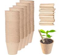 Green Thumbz 1200 Seedling Pots 8Cm Biodegradable Round Seedling Pots For Herbs, Fruit, Vegetables & Flowers