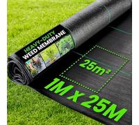 Green Thumbz 1M X 25M Weed Control Membrane Barrier Fabric - Heavy Duty Weed Membrane, Garden Membrane, Weed Control Fabric