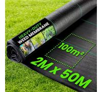 Green Thumbz 2M X 50M Weed Control Membrane Barrier Fabric - Heavy Duty Weed Membrane, Garden Membrane, Weed Control Fabric