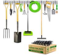 Green Thumbz 32 Hook Tool & Garden Storage Rack Shed & Garage Wall Hanging , Black