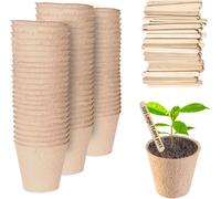 Green Thumbz 500 Seedling Pots 8Cm Biodegradable Round Seedling Pots For Herbs, Fruit, Vegetables & Flowers