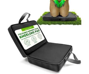 Green Thumbz Foldable Memory Foam Kneeling Pad With Handle - Portable Black Cushion For Gardening, Yoga, Cleaning, Work, Repairs & Exercise