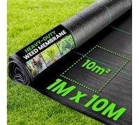 Green Thumbz Heavy Duty Weed Control Fabric - 1m x 10m in Black Green Thumbz Black