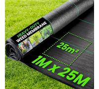 Green Thumbz Heavy Duty Weed Control Fabric - 1m x 25m in Black Green Thumbz Black