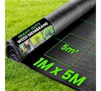 Green Thumbz Heavy Duty Weed Control Fabric - 1m x 5m in Black Green Thumbz Black