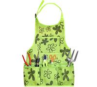 Green Thumbz Oxford Cloth Gardening Apron - 14 Pockets Waterproof Garden Aprons for Women with Pockets - Multipurpose Aprons for Gardening, Cooking, Cleaning and Woodworking - Green Gardening Aprons