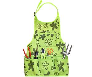 Green Thumbz Oxford Cloth Gardening Apron - 14 Pockets Waterproof Garden Aprons for Women with Pockets - Multipurpose Aprons for Gardening, Cooking, Cleaning and Woodworking - Green Gardening Aprons