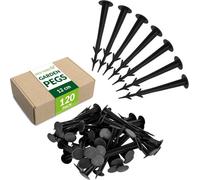 Green Thumbz Pack Of 120 Plastic Weed Control Membrane Pegs - 12Cm Ground Stake Garden Anchors