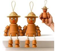 Green Thumbz Terracotta Flower Pot Men Clay Planters Garden Décor Gift Set