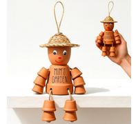 Green Thumbz Terracotta Flower Pot Men Clay Planters Garden Décor Gift Set