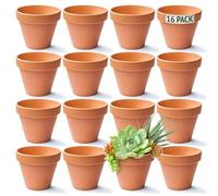 Green Thumbz Terracotta Plant Pots - 8cm x 16 Pack Small Plant Pots - Multi Purpose Mini Terracotta Pots for Plants, Flowers, Candle Making, and Painted Art