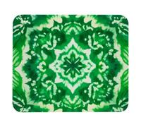 Green Tie Dye Pattern 05-7 Office & School Mouse Mat, Jersey Fabric Mouse Pad with Non-Slip Rubber Base
