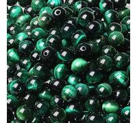Green Tiger Eye 8mm Round Loose Beads, 96PCS 2 Strand 32" for DIY Jewelry Making