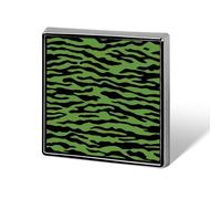 Green Tiger Stripe Camouflage Square Brooch Metal Pin Badges Classic Lapel Pins Jewellery Unisex