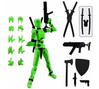 (Green) Titan 13 Action Figures T13 Figure 3D Printed Multi-Jointed Movable Lucky