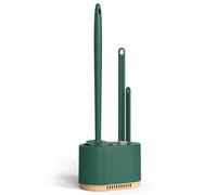 Green Toilet Brush Toilet Brush and Holder Set, 3 in 1 Toilet Bowl Brush with Ventilated Holder, Punch-Free Toilet Cleaner Brush, Plastic Toilet Brush and Plunger Set for Bathroom