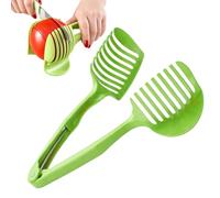 Green Tomato Slicer Clamp, Slicer Clamp Cutter with Heat-Resistant Handle and Spaced Teeth, Effortlessly Cut Tomatoes, Oranges, Lemons and Various Fruits and Vegetables