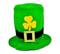 Green Top Hat - Portable Irish Hat | Emerald Green Top Hat, St Patricks Day Leprechaun Hat with Gold Buckle, Irish Holiday Cosplay Hat, Costume Top Hat for Adults, Teens, Men, Women