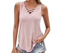 Green Tops for Women UK V Neck Blouse Long Sleeve Graduation Gifts Trendy Summer Women's Hollowed Out Breathable Loose Thin V Neck Knitted Vest Jacquard Strap Top Amazon Outlet Clearance UK
