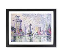 Green Towers Rochelle By Paul Signac Classic Painting Framed Print | A3 Black Framed Wall Art | Ready to Hang | Classic Historical Picture | Living Room Bedroom Lounge Office