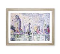 Green Towers Rochelle By Paul Signac Classic Painting Framed Print | A3 Oak Framed Wall Art | Ready to Hang | Classic Historical Picture | Living Room Bedroom Lounge Office