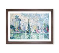 Green Towers Rochelle by Paul Signac Framed Print | A2 Walnut Framed Wall Art | Ready to Hang | Modern Nature Picture | Living Room Bedroom Lounge Office