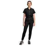 Green Town Scrubs for Women Scrub Jumpsuit - Jogger Pant, 6 pockets, Easy Care Stretch Fabric Uniforms, Black, Medium