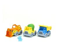 Green Toys Construction Vehicle Includes Scooper, Dumper, Mixer, 1 Character- 3 Pack - 4C