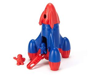 Green Toys Rocket with 2 Astronauts Toy Vehicle Playset, Red/Blue